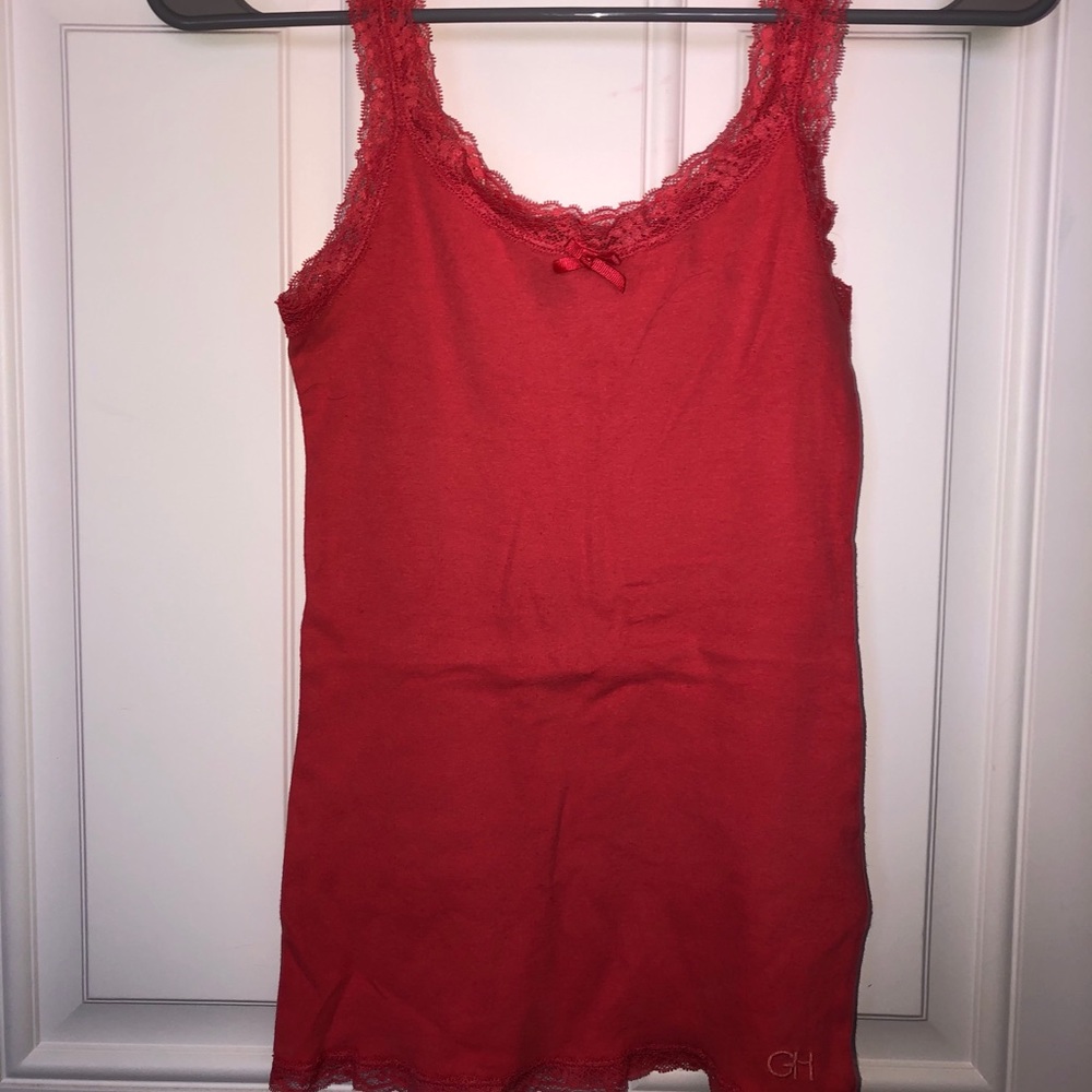 GH pink tank top with lace straps
